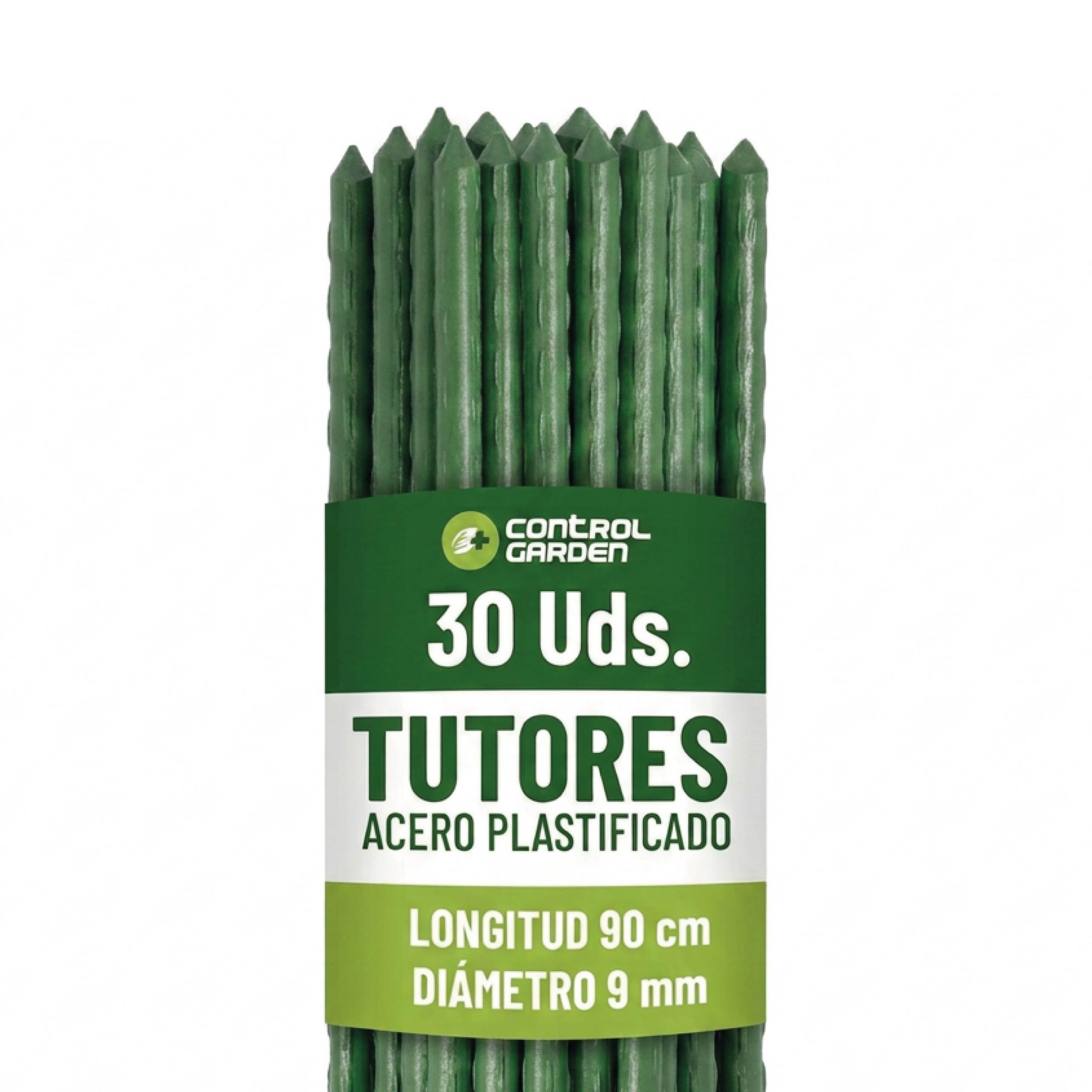 Pack 30 Tutores 90 cm de Acero Recubiertos de PVC
