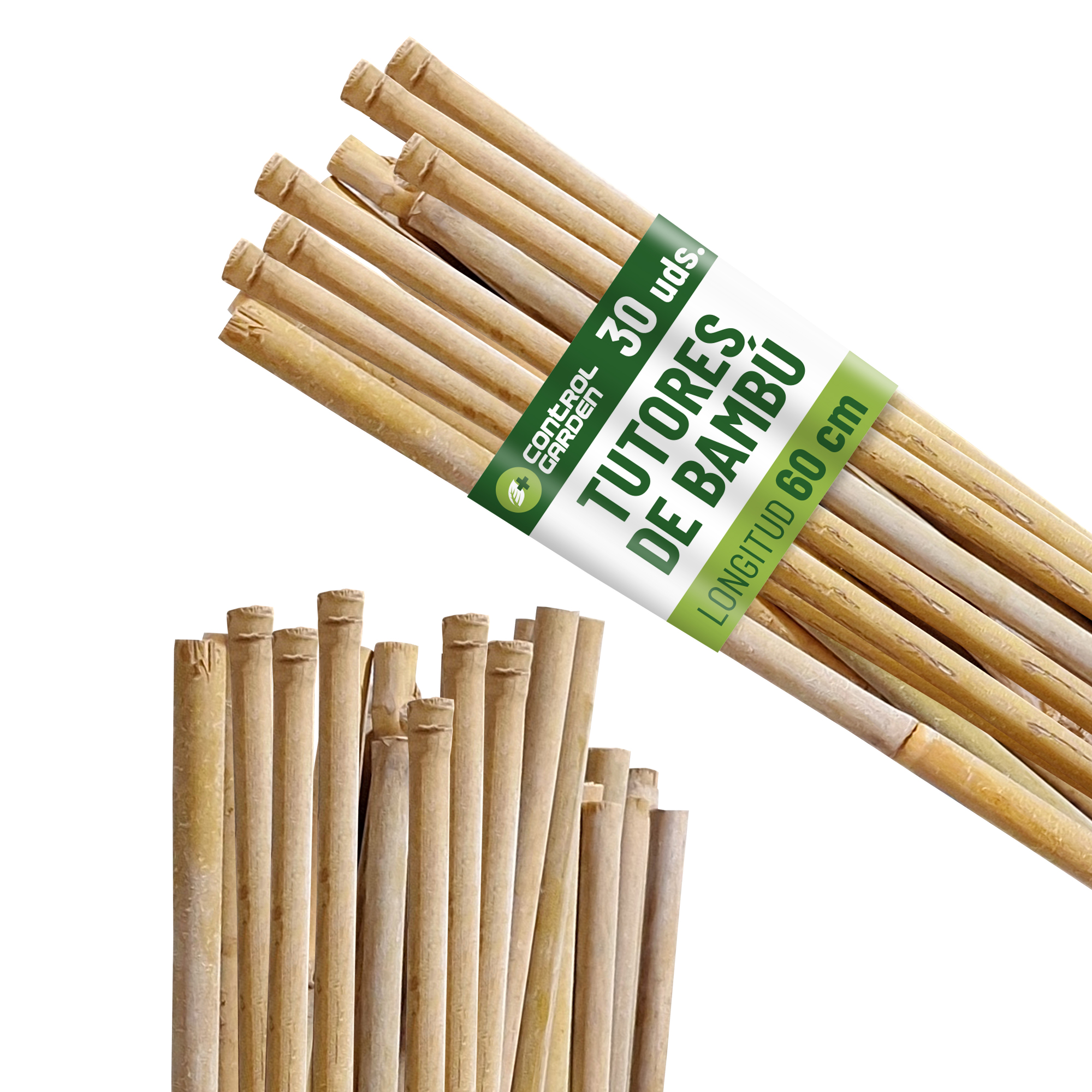 Pack 30 Tutores de Bambú 60 cm Diámetro – Soporte para Plantas 100% Natural
