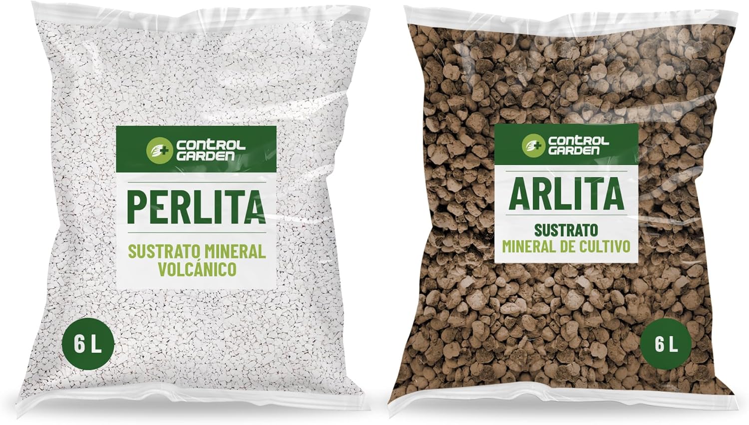 Pack Arlita 6L + Perlita 6L | Sustrato para Plantas y Cultivos Interior y Exterior | Fabricado en España