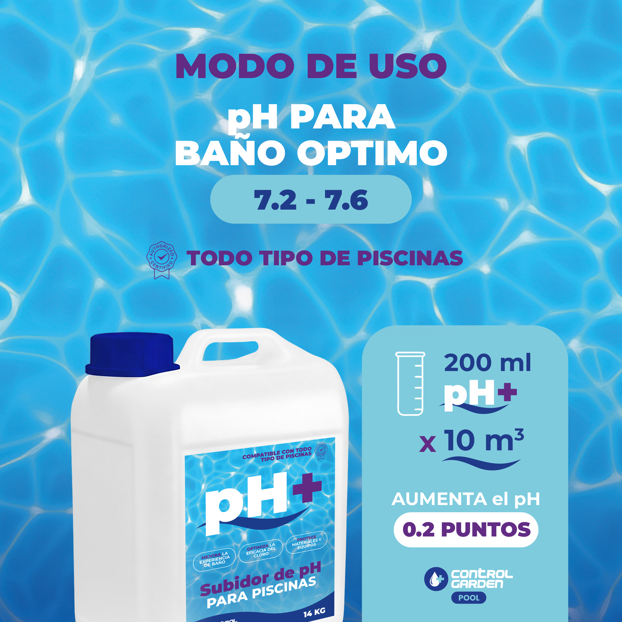 Subidor de pH líquido Control Garden 10L para piscinas · foto 6
