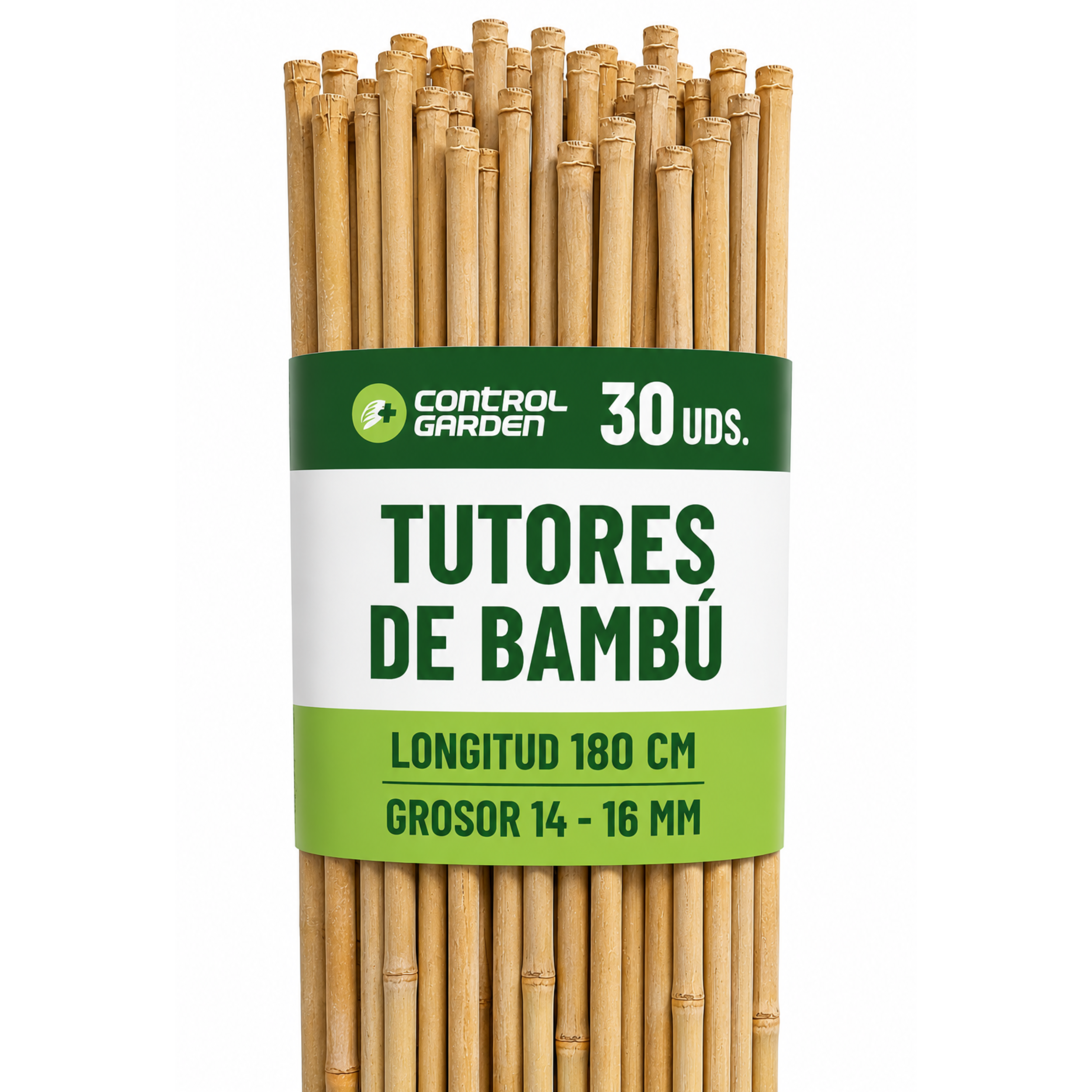 Pacchetto da 30 Unità Tutor di Bambù Ecologico di 180 cm | Paletto Naturale Canna per Sostenere Piante ø 14-16 | Bastoni per Alberi, Ortaggi, Rampicanti e Coltivazioni