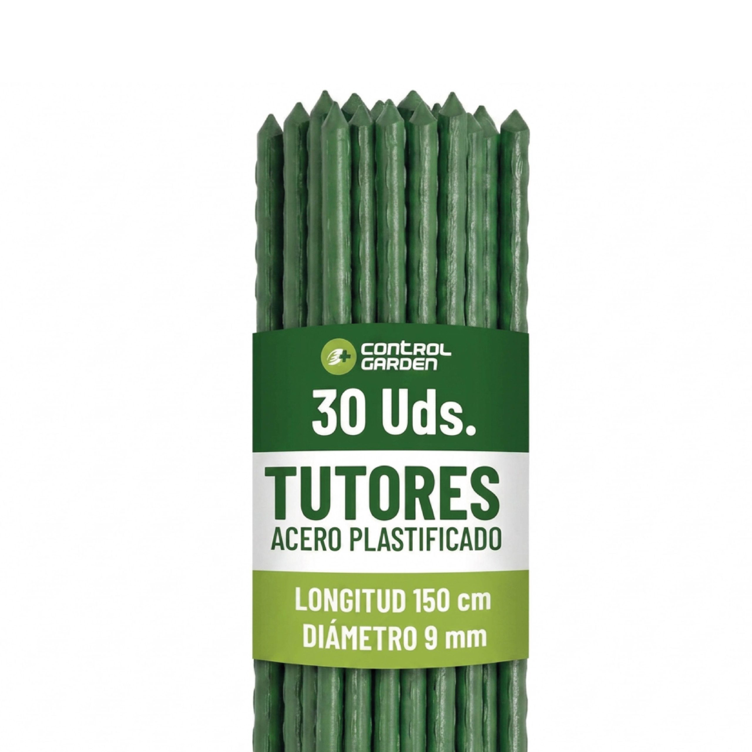 Pack 30 Tutores 150 cm de Acero Recubiertos de PVC